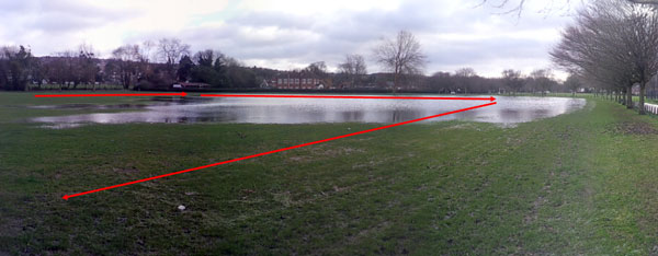 Wycombe Rye showing a lake across the parkrun course